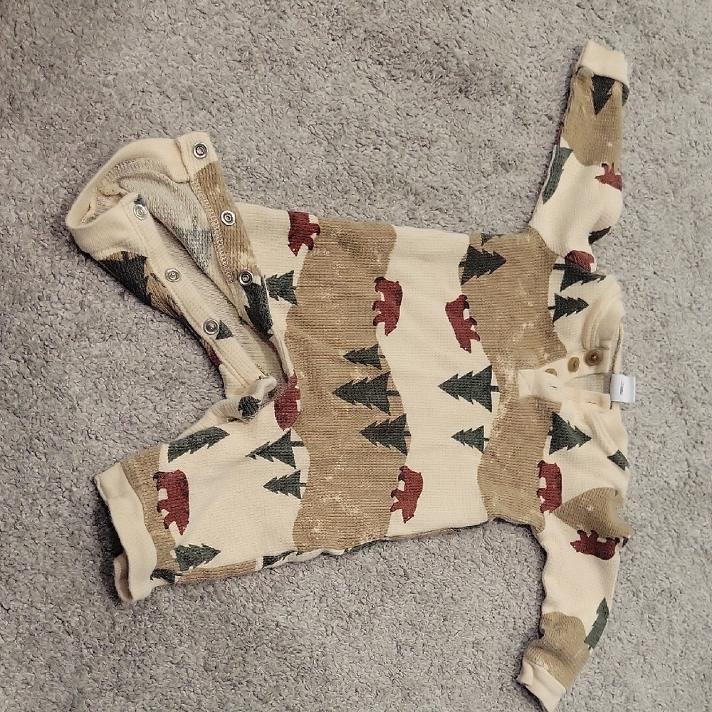 Old Navy Cream and Green Baby Onesie